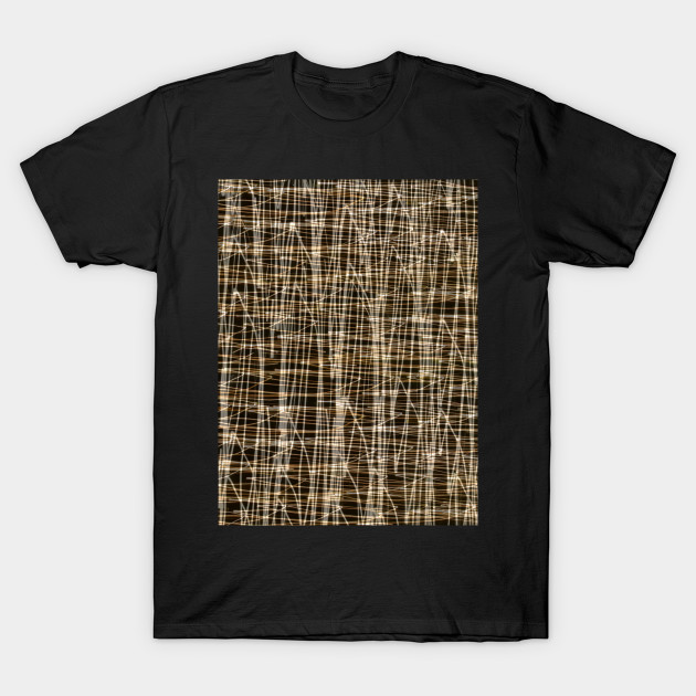 Gold and black plaid light art print by aadventures